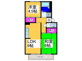 プレジュール田中Ｂ棟の物件間取画像